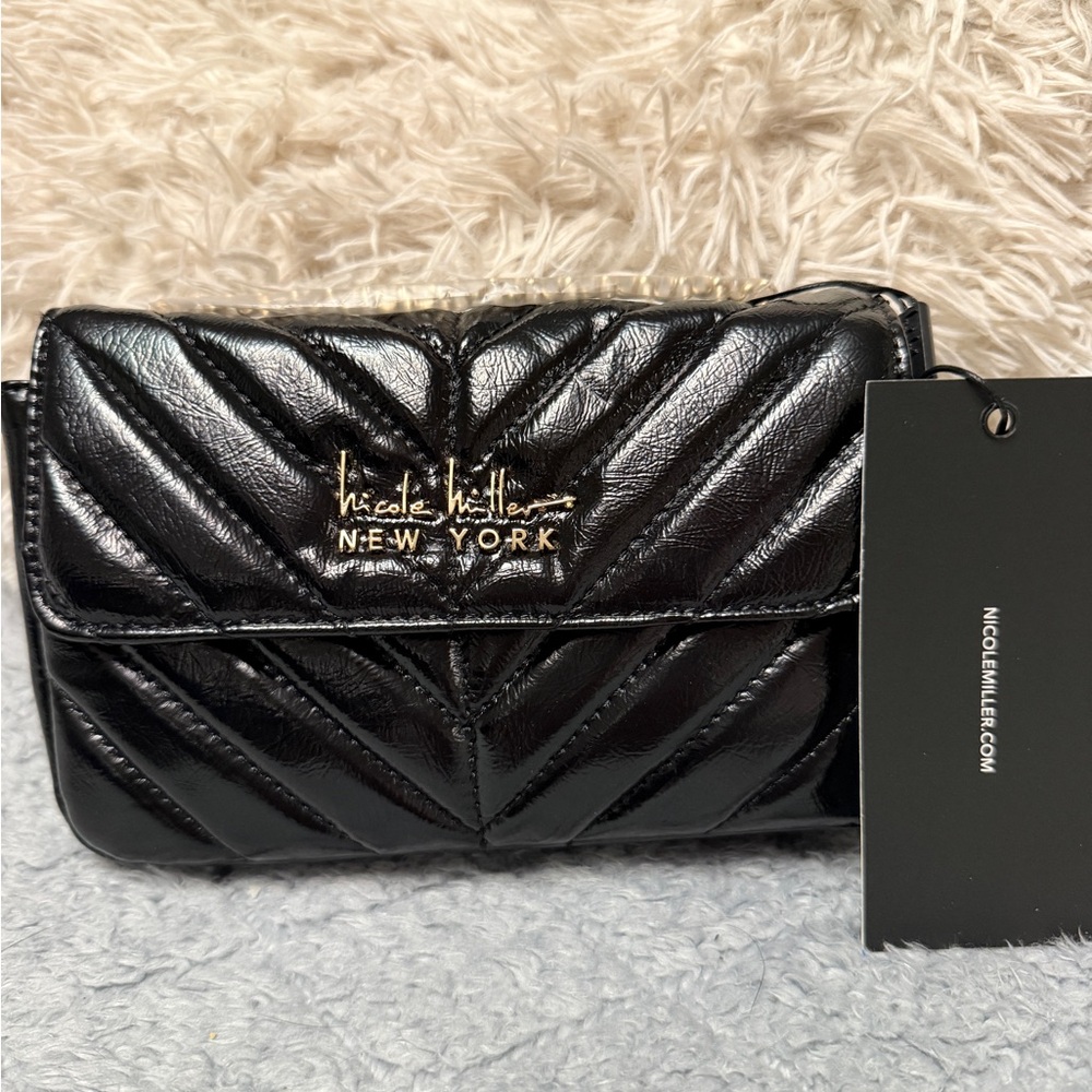 Nicole Miller Black Quilted Women's Bag